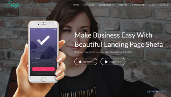 Shefa One Page App WordPress Theme 1.5 GPL Theme