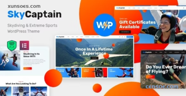 SkyCaptain | Skydiving Extreme Sports WordPress Theme 1.2 GPL Theme