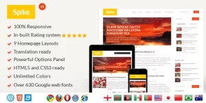 Spike Bright Colorful WordPress Blog Theme 2.2.0 GPL Theme