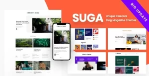 Suga Magazine and Blog WordPress Theme 3.2 GPL Theme