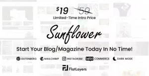 Sunflower Modern, Lightweight Multipurpose WordPress Blog Theme 1.2 GPL Theme