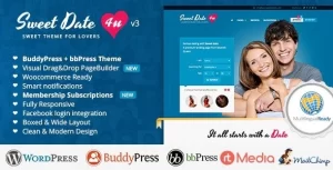 Sweet Date More than a WordPress Dating Theme 3.7.3 GPL Theme