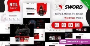 Sword Martial Arts Boxing WordPress Theme + RTL 2.1.3 GPL Theme