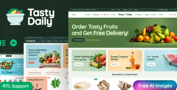 Tasty Daily Grocery Store Food WooCommerce Theme 1.1 GPL Theme 1 Tasty Daily Grocery Store Food WooCommerce Theme 1.1 GPL Theme