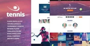 Tennis Sport Club Events WordPress Theme 1.2.3 GPL Theme