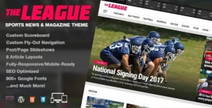 The League Sports News Magazine WordPress Theme 4.2.1 GPL Theme