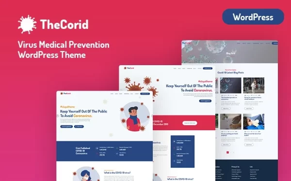 Thecorid Corona Virus(Covid-19) Medical Prevention WordPress Theme 1.1.0 GPL Theme