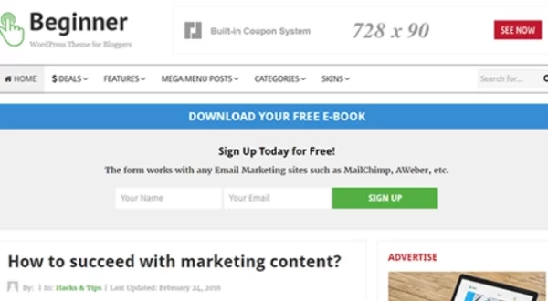 Theme Junkie – Beginner 1.0.1 GPL Theme