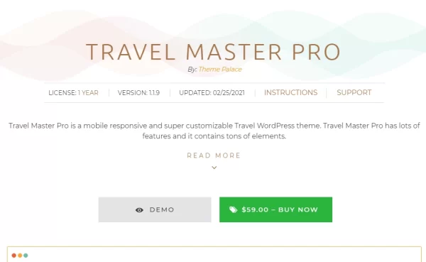 Theme Palace Travel Master Pro 1.2.3 GPL Theme