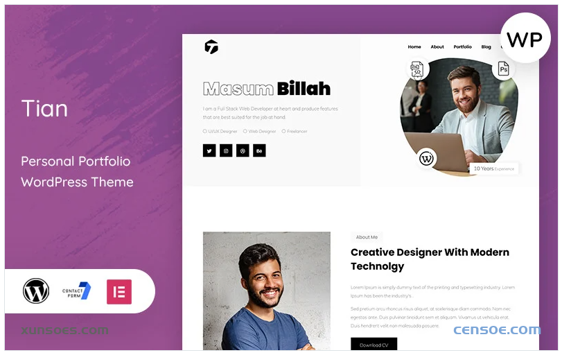Tian – Minimal Personal Portfolio WordPress Theme 1.0.0 GPL Theme 1 Tian – Minimal Personal Portfolio WordPress Theme 1.0.0 GPL Theme