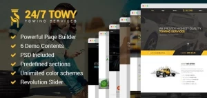 Towy Emergency Auto Towing and Roadside Assistance Service WordPress theme 1.5 GPL Theme