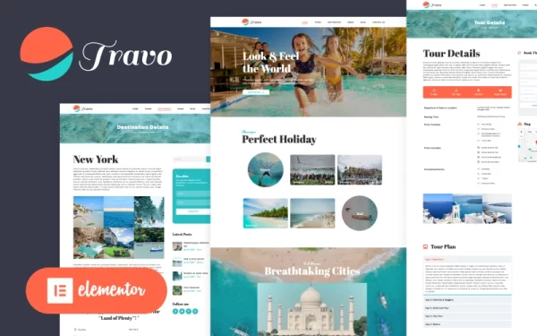 Travo Travel Tourism Elementor WordPress Theme WordPress Theme 1.1.0 GPL Theme