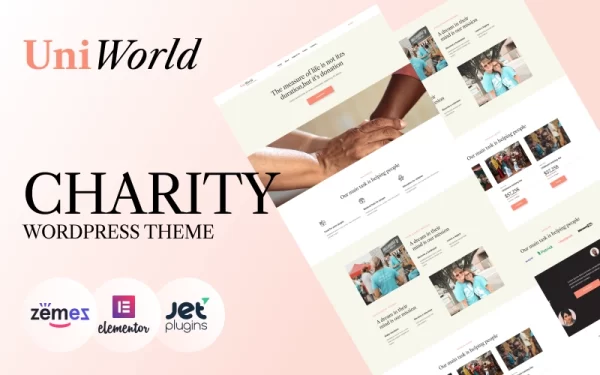 UniWorld Donations Charity WordPress Theme 1.0.0 GPL Theme