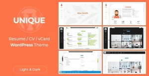 Unique | WordPress Resume Theme 2.6.0 GPL Theme