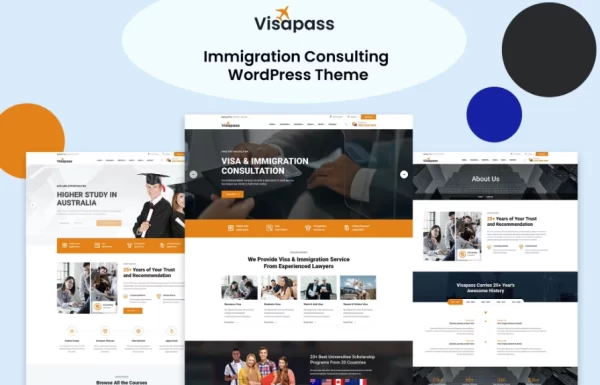 Visapass – Immigration Consulting WordPress Theme 1.0.2 GPL Theme