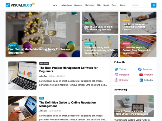 VisualBlog Pro 1.0.2 GPL Theme