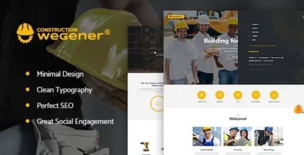 Wegener | Construction Business Engineering Building WordPress Theme 2.0 GPL Theme