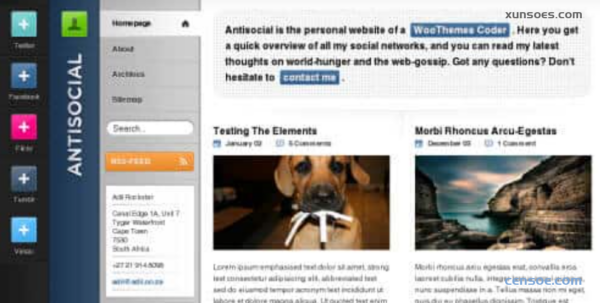 WooThemes Antisocial Premium Theme 1.3.5 GPL Theme