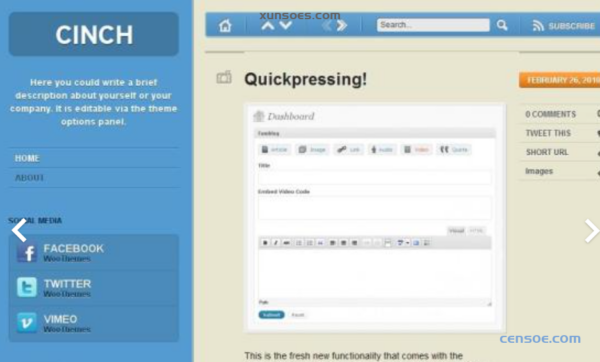 WooThemes Cinch Premium Theme 2.1.1 GPL Theme