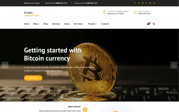 tCrypto Crypto WordPress Theme 1.0.0 GPL Theme